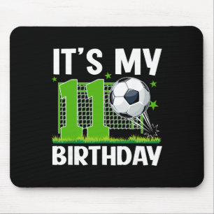 11 Year Old Birthday Soccer Themed It's My 11th Bi Mouse Pad