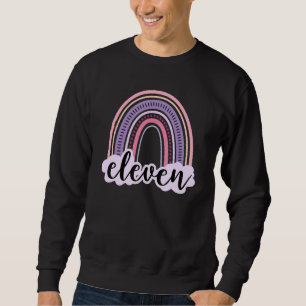 11 Year Old Boho Rainbow 11th Birthday Girls Famil Sweatshirt