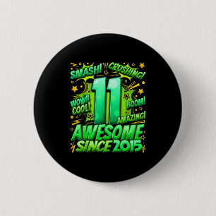 11 Year Old For Boys 11th Birthday Boy 11 Year Old 6 Cm Round Badge