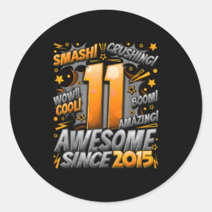 11 Year Old For Boys 11th Birthday Boy 11 Year Old Classic Round Sticker
