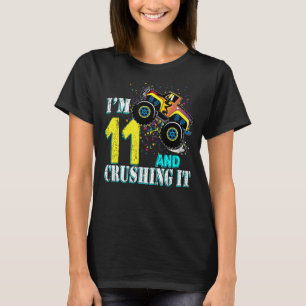11 Year Old Girl 11th Birthday Monster Truck Boy C T-Shirt