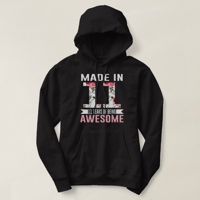 11 Year Old Girls Teens Gifts For 11th Birthday Bo Hoodie (Design Front)