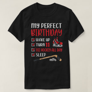 11 Year Old Ice Hockey Birthday Party 11th Boy Bda T-Shirt