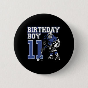 11 Year Old Ice Hockey Themed Birthday Party 11th  6 Cm Round Badge