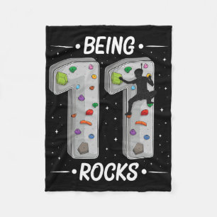 11 Year Old Rock Climbing 11th Birthday Adventures Fleece Blanket
