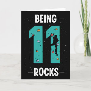 11 Year Old Rock Climbing 11th Birthday Child Clim Card