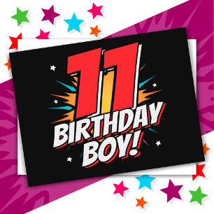 11 Year Old Superhero Birthday Boy 11th Birthday Postcard