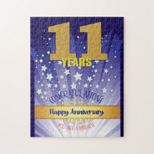 11 Year Recovery Anniversary Bold Numeral Jigsaw Puzzle