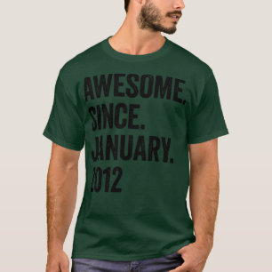11 Years Awesome Since January 2012 11th Birthday T-Shirt
