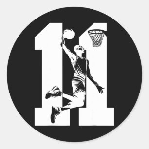 11 Years Number 11 Sketll 11th Birthday Classic Round Sticker