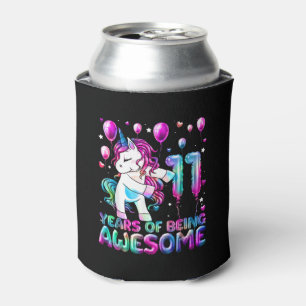 11 Years Of Being Awesome 11th Birthday Girl Unico Can Cooler