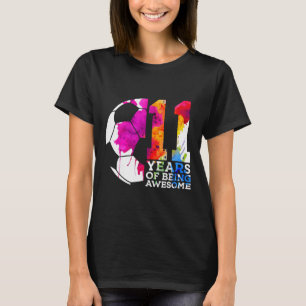 11 Years Of Being Awesome Soccer 11th Birthday T-Shirt