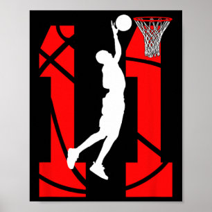 11 years Old 11th Birthday Boy Basketball lovers Poster