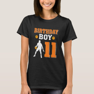 11 Years Old 11th Birthday Boy Basketball  Party T-Shirt