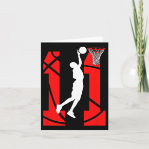 11 Years Old 11th Birthday Boy Bysketbyll Lovers  Card