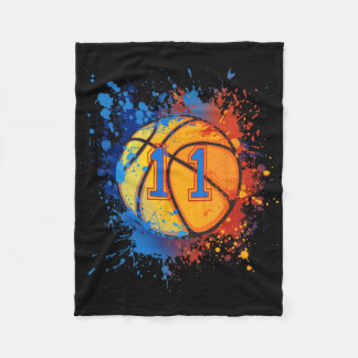 11 Years Old 11th Birthday Bysketbyll Gift For Boy Fleece Blanket