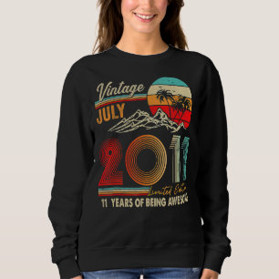 11 Years Old 11th Birthday Decoration July 2011 Sweatshirt