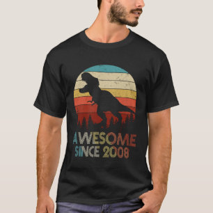 11 Years Old Awesome Since 2008 Dinosaur Boys Birt T-Shirt