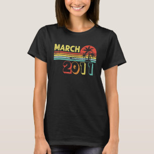 11 Years Old Awesome Since March 2011 11th Birthda T-Shirt