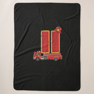 11 Years Old Birthday Boy Gifts Firefighter Sherpa Blanket