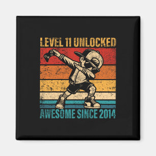 11 Years Old Birthday Gamer Dabbing Boy 11th Level Magnet