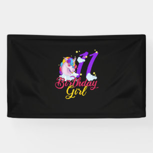 11 Years Old Birthday Girl Gifts Unicorn 11th Birt Banner