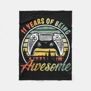 11 Years Old Boy Birthday Being Awesome Video Game Fleece Blanket