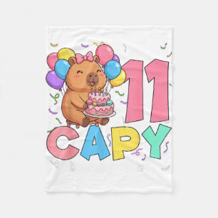 11 Years Old Capy Birthday to 11th Birthday Fleece Blanket