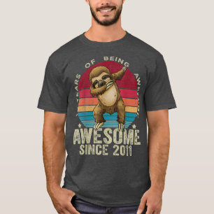 11 Years Old Dabbing Sloth 11th Birthday Kids Unic T-Shirt