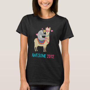 11 Years Old Gifts 11th Birthday Sloth Riding Llam T-Shirt