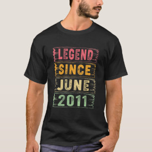 11 Years Old  Legend Since June 2011 11th Birthday T-Shirt