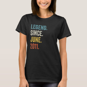 11 Years Old Legend Since June 2011 11th Birthday T-Shirt