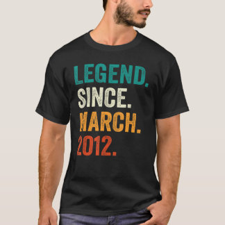 11 Years Old Legend Since March 2012 11th Birthda T-Shirt