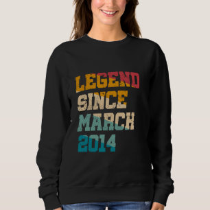 11 Years Old Legend Since March 2014 Funny 11th Bi Sweatshirt