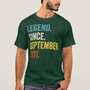 11 Years Old Legend Since September 2011 11th Birt T-Shirt