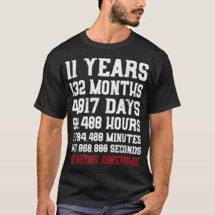 11 Years old of Being Awesome  11th Birthday  Gift T-Shirt