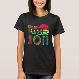 11 Years Old Retro Birthday Legend Since March 20 T-Shirt