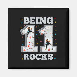 11 Years Old Rock Climbing 11th Birthday Adventure Magnet