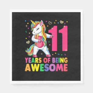 11 Years Old Unicorn Flossing 11th Birthday Girl U Napkin