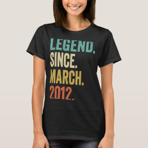 11 Years OldLegend Since March 2012 11th Birthday T-Shirt