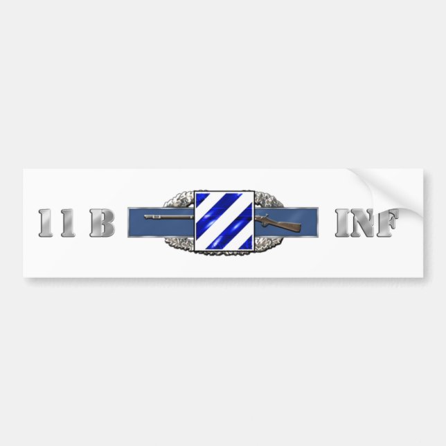 11B 3RD Infantry Division Bumper Sticker (Front)