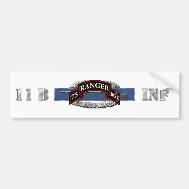 11B 75th Ranger Regiment Bumper Sticker (Front)