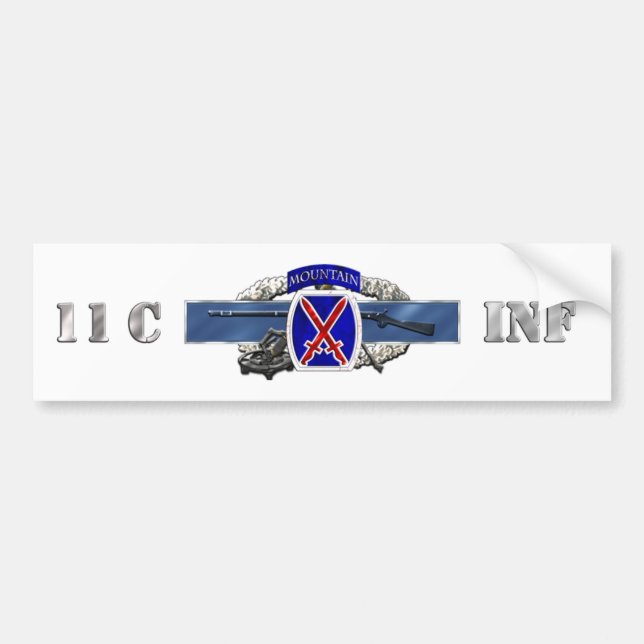 11C 10th Mountain Division Bumper Sticker (Front)