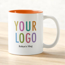 11oz Orange Inner Coffee Mug Name & Company Logo