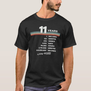 11st Birthday Vintage 11 Years Old Retro 132 Month T-Shirt