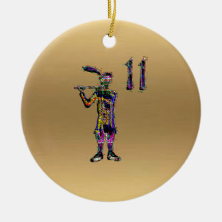 11th & 12th day xmas decoration, ceramic ornament