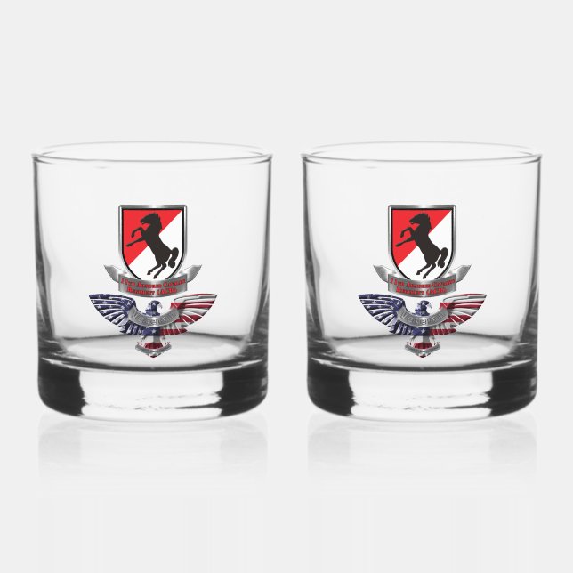 11th ACR Armoured Cavalry Regiment Whiskey Glass (Front)