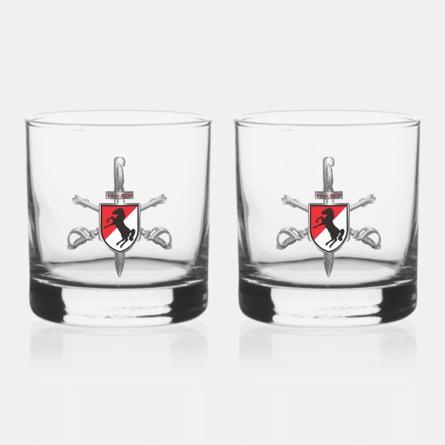 11th ACR Armoured Cavalry Regiment Whiskey Glass (Front)
