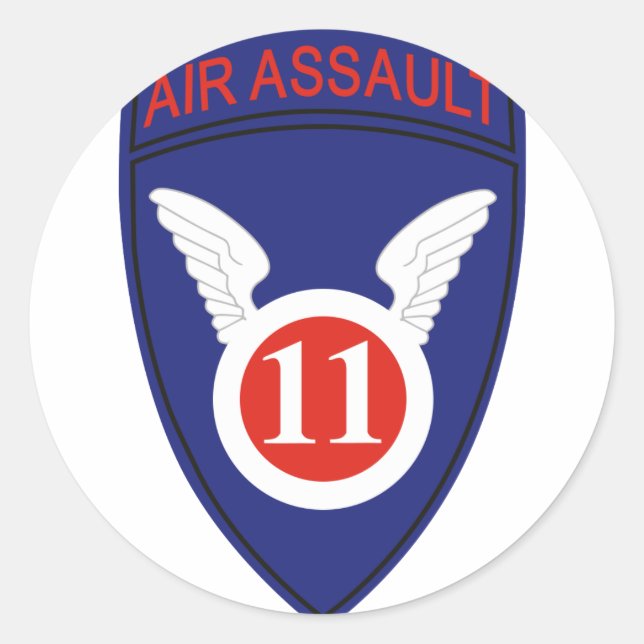 11th Air Assault Div Classic Round Sticker (Front)
