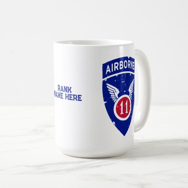 11th Airborne Division "Arctic Angels" Distressed Coffee Mug (Front Right)